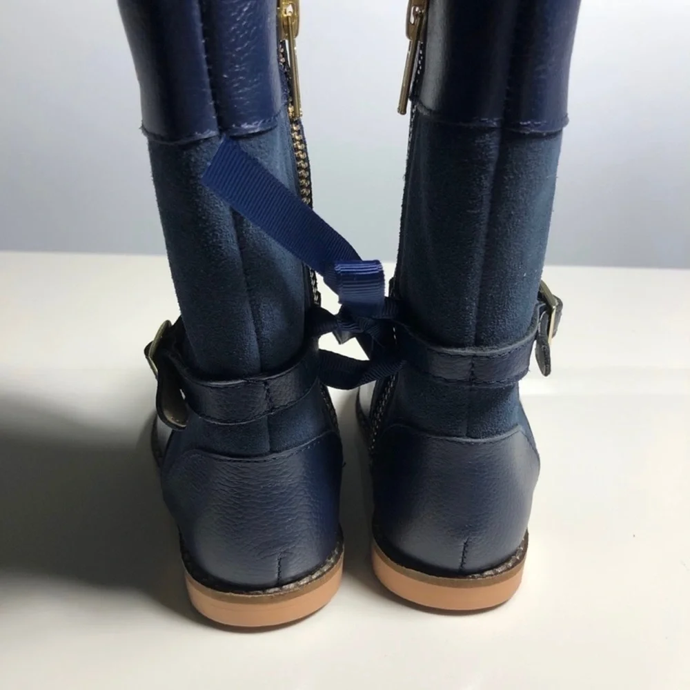 NEW WITH TAGS Janie And Jack Navy Blue Riding Boots Size 4
